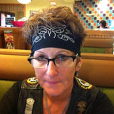 open road girl tribal butterfly rhinestone headwrap for lady biker motorcycle bandana for women