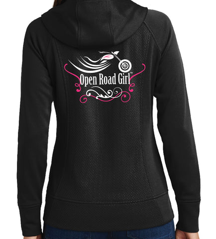 Open Road Girl Full Zip Tech Fleece Hoodie – Available in Gold, Pink, and Purple