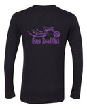 CHOOSE your LOGO color!  GLITTER Open Road Girl BLACK Thermal Long Sleeve Tee