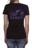 Open Road Girl Black Frost V-neck Shirt, Size SMALL ONLY