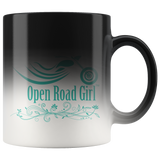 TEAL OPEN ROAD GIRL 11OZ MAGIC MUG, 2 STYLES