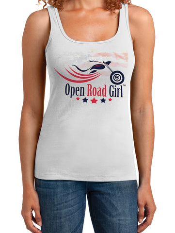 Patriot Red/White/Blue Open Road Girl Racerback Tank Top