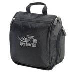 Black with Silver Travel Hanging Toiletry Bag by Open Road Girl