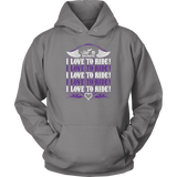 PURPLE I Love To Ride UNISEX Sweatshirt-Hoodie