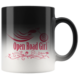 RED OPEN ROAD GIRL 11OZ MAGIC MUG, 2 STYLES