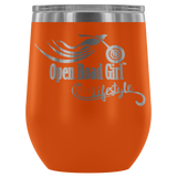 IT'S A LIFESTYLE OPEN ROAD GIRL WINE TUMBLER 12 OZ, 10 COLORS