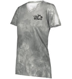 Open Road Girl Cloud Print Vneck Short Sleeve Tee, 4 COLORS