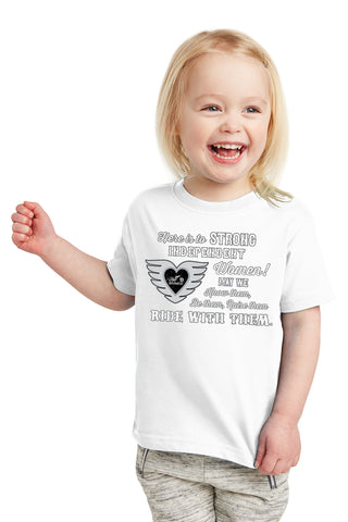 Grey/White Here is to Strong Independent Women CHILD Tee, 5 COLORS