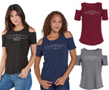 Open Road Girl Cold Shoulder Tee, Available in 4 COLORS