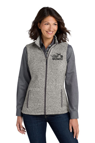 GREY HEATHER Open Road Girl Sweater Fleece Vest