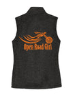 BLACK HEATHER Open Road Girl Sweater Fleece - Choose your logo COLOR!