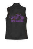 BLACK HEATHER Open Road Girl Sweater Fleece - Choose your logo COLOR!