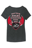 May your Angel Always Ride with You Frost V-neck Shirt, 3 Colors