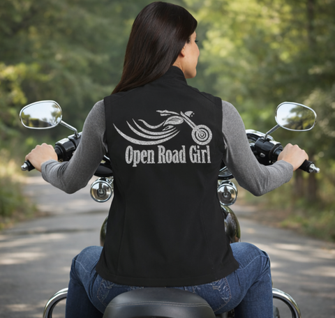 BLACK Open Road Girl Soft Shell Vest, 8 COLORS