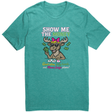 Show_me_the_Money_UNISEX_Tee_Heather_Sea_Green_Front_Mockup.png