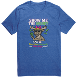 Show_me_the_Money_UNISEX_Tee_Heather_True_Royal_Front_Mockup.png