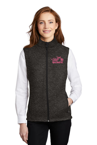 BLACK HEATHER Open Road Girl Sweater Fleece - Choose your logo COLOR!