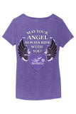 May your Angel Always Ride with You Frost V-neck Shirt, 3 Colors