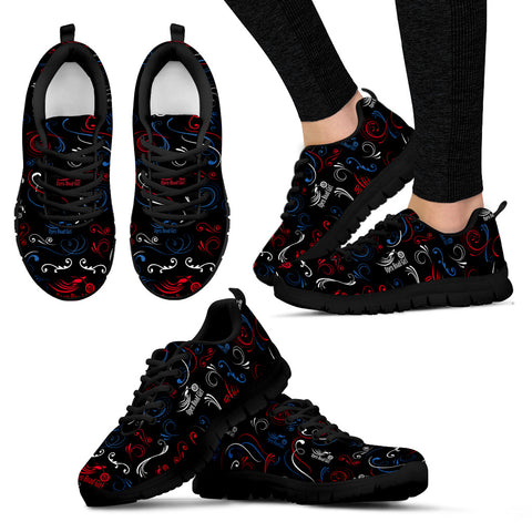 PATRIOT/BLACK SCATTER Open Road Girl Women's Tennis Shoes with Black Soles