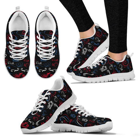 PATRIOT/BLACK SCATTER Open Road Girl Women's Tennis Shoes with White Soles