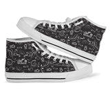 Black & White Scatter Hi Top Open Road Girl with Black Sole