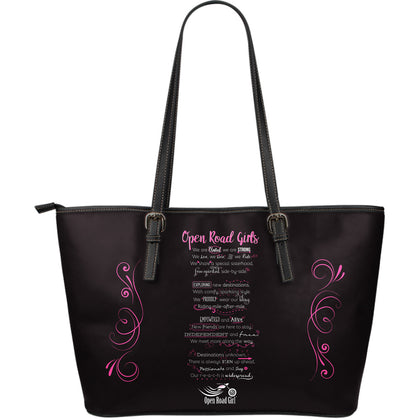 PINK OPEN ROAD GIRL MANIFESTO LARGE PU LEATHER TOTE