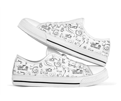 White on White Open Road Girl Scatter Canvas Shoes