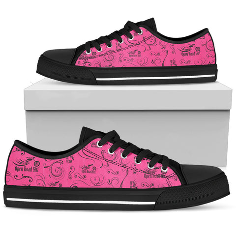 Full Color Scatter Design Open Road Girl Canvas Shoes, 10 COLORS