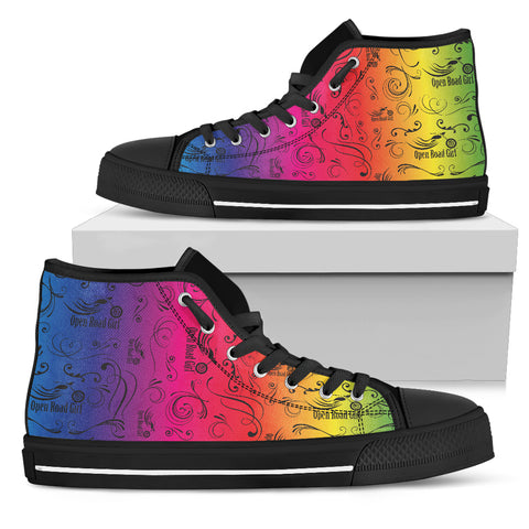 RAINBOW Solid Scatter Canvas Hi-Top