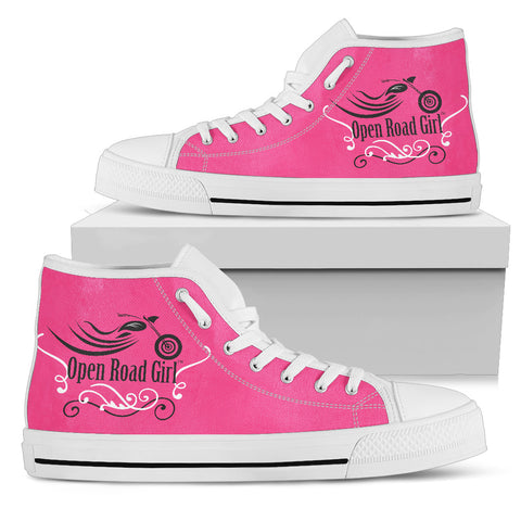 PINK Open Road Girl with Swirls Canvas Hi-Top