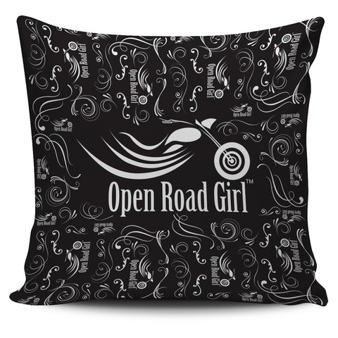 Black/White Scatter Open Road Girl Pillow Cover