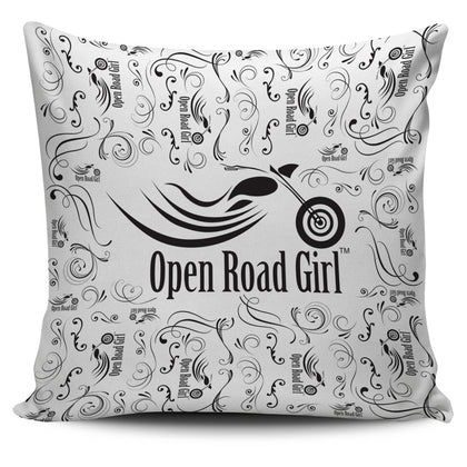 White/Black Scatter Open Road Girl Pillow Cover