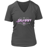 Grammy PURPLE/WHITE Women’s V-Neck T-Shirt-Short Sleeve