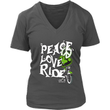 GREEN Peace Love Ride Women's V-Neck Tee