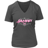 Grammy PINK/WHITE Women’s V-Neck T-Shirt-Short Sleeve