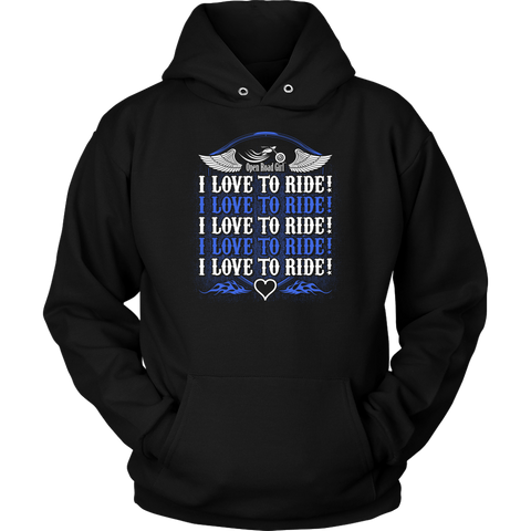ROYAL BLUE I Love To Ride UNISEX Sweatshirt-Hoodie