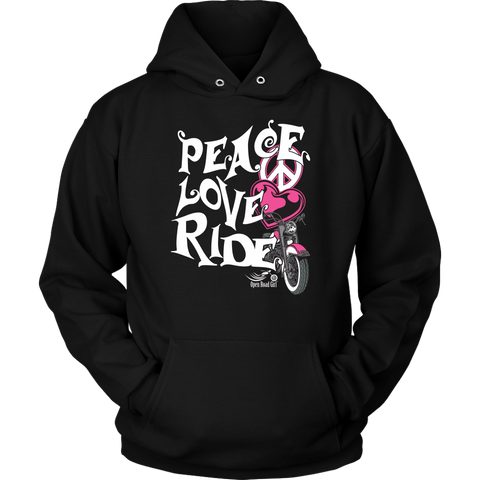 PINK Peace Love Ride Sweatshirt UNISEX Hoodie