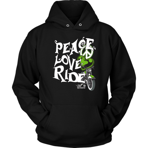 GREEN Peace Love Ride UNISEX Hoodie