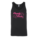 PINK Ready to Ride with Swirls UNISEX Wide Back Tank Top
