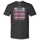 PINK I Love To Ride UNISEX Short Sleeve T-Shirt- Crewneck