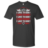 RED I Love To Ride UNISEX Short Sleeve T-Shirt- Crewneck