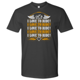 ORANGE  I Love To Ride UNISEX Short Sleeve T-Shirt- Crewneck