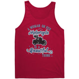 BLUE A Woman on her Motorcycle is a Beautiful Thing UNISEX Full Back Tank Top