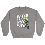 GREEN Peace Love Ride Unisex Crewneck Sweatshirt