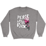 PINK Peace Love Ride Unisex Crewneck Sweatshirt