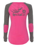 Open Road Girl Long Sleeve Patch Shirt, 3 Colors