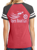 Open Road Girl Baseball V-neck Short Sleeve Shirt