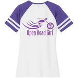 Open Road Girl Baseball V-neck Short Sleeve Shirt
