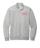 (MEDIUM MEN ONLY) GREY Open Road Girl  3/4 ZIP Pullover Sweatshirt - CHOOSE YOUR LOGO COLOR!