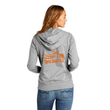 LIGHT GREY Open Road Girl Full Zip Up Hoodie with White Strings